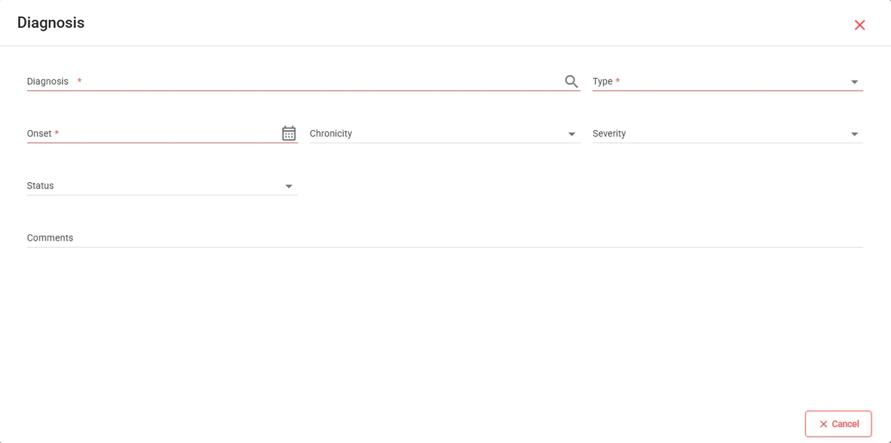 Adding a diagnosis in the IPD EMR