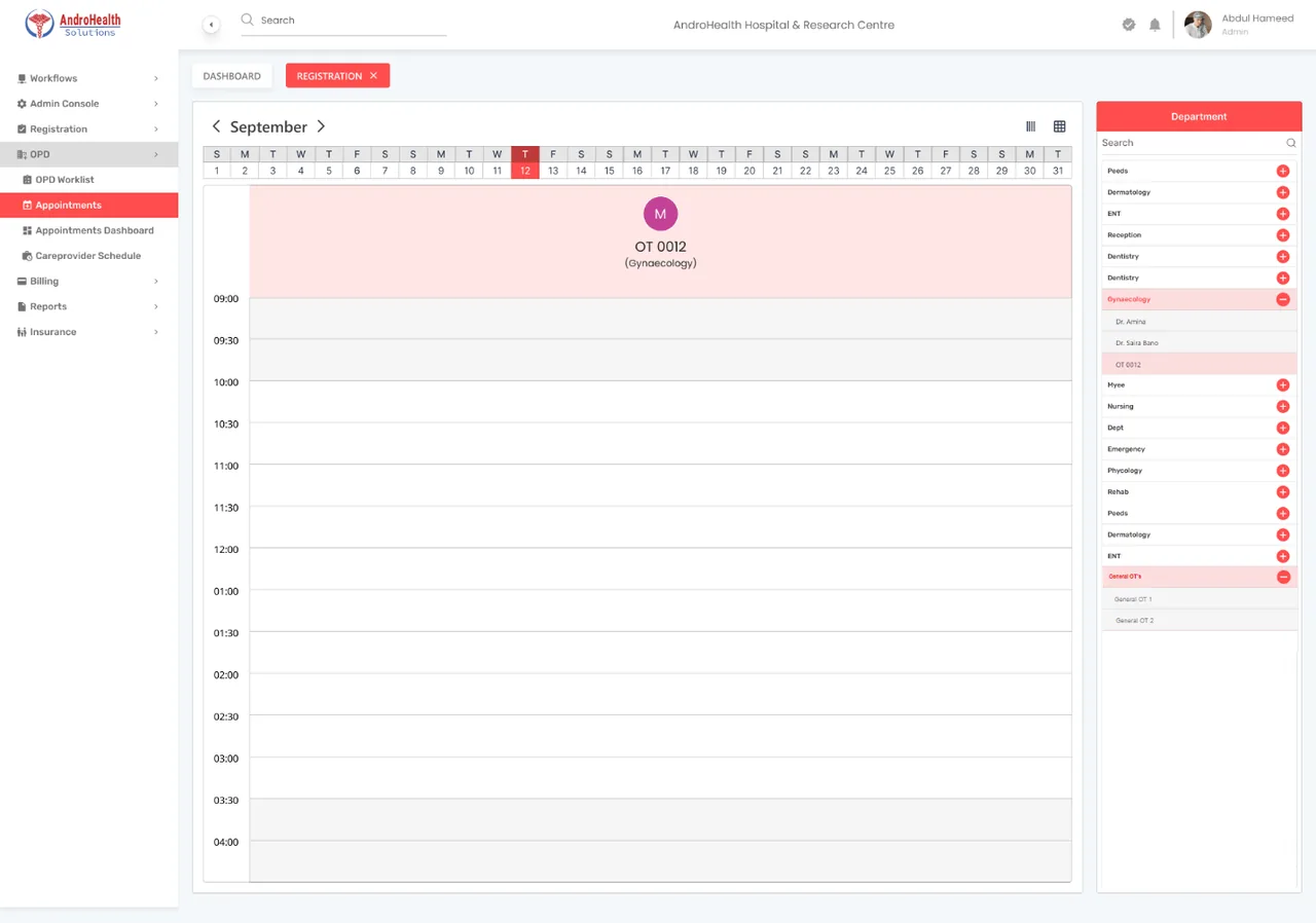 Booking an operating-theatre appointment from a surgery request